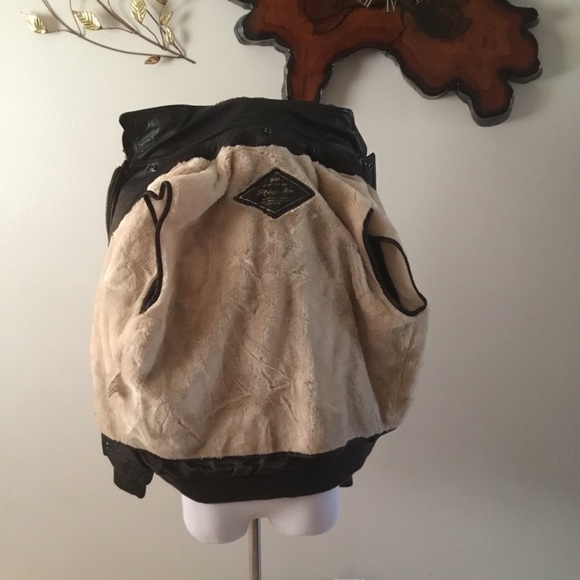 🌹HOST PICK-VINTAGE 1980sFLYING ACE STEER LEATHER G-2 BOMBER/DOUBLE LINED/SZ32 - Picture 9 of 15